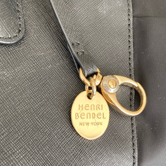 Henri Bendel Diaper Bag great work bag for laptop black leather purple interior - Picture 6 of 8